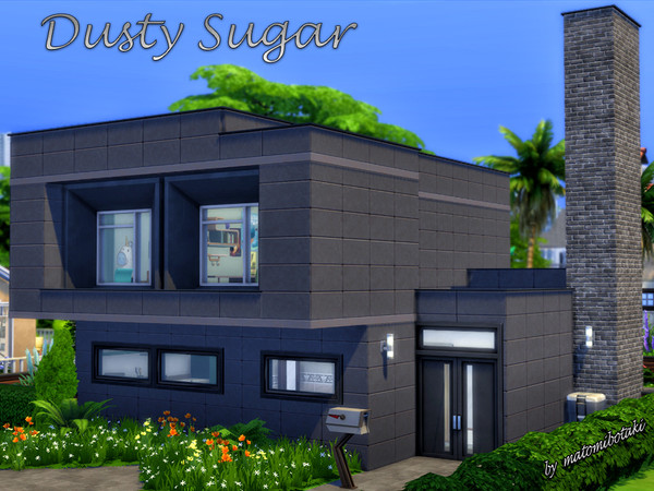 Sims 4 — Dusty Sugar by matomibotaki — Modern cube style house with an elegant expression. Chic entrance and hallway,