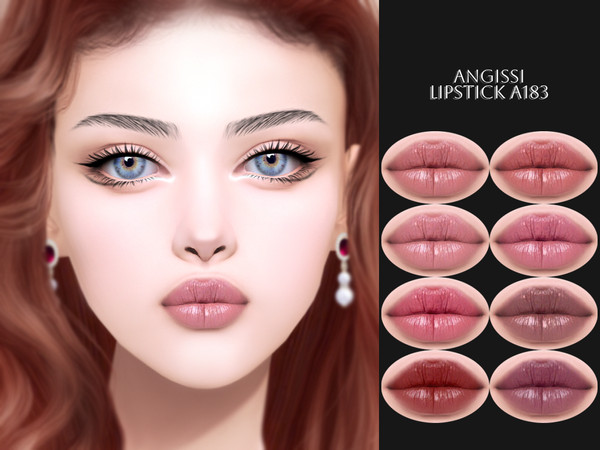 Sims 4 — Lipstick A183 by ANGISSI — PREVIEWS MADE USING HQ MOD Female