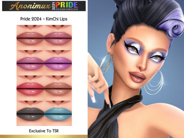 Sims 4 — Pride 2024 - KimChi Lips by Anonimux_Simmer — - 8 Swatches