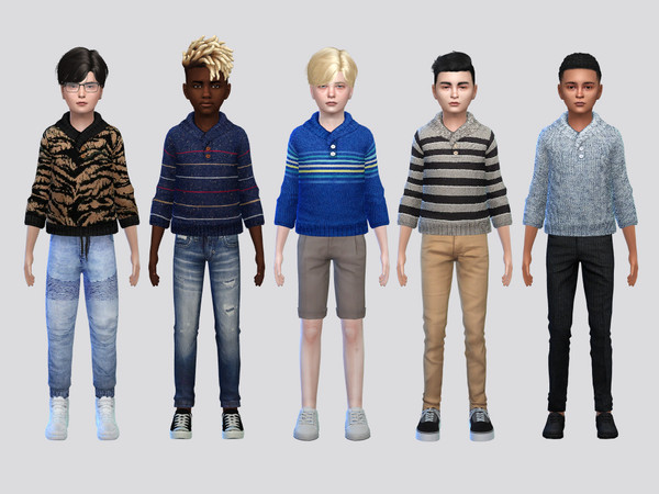 Sims 4 — Mid Sleeve Fisherman Sweatshirt Boys by McLayneSims — TSR EXCLUSIVE