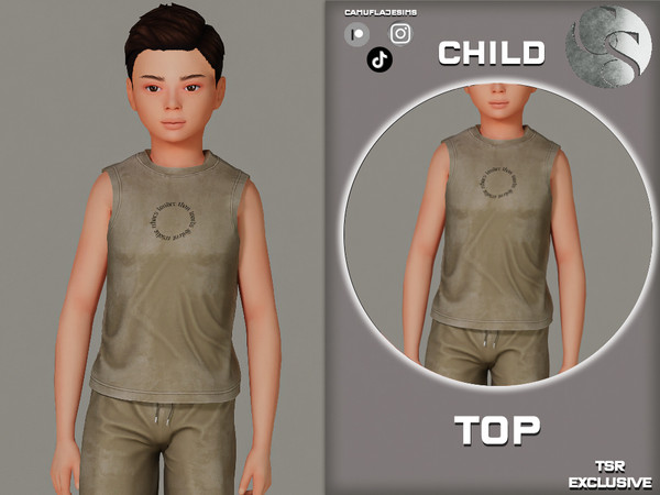 Sims 4 — Child SET 428 - Top by Camuflaje — Set that includes top + shorts -Part of a set