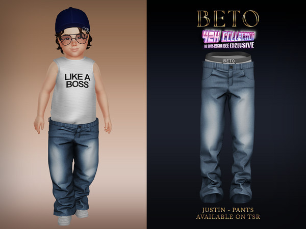 Sims 4 — Justin (Pants - Toddler Version) by Beto_ae0 — Urban men's outfit inspired by 2000s fashion, enjoy it - 05