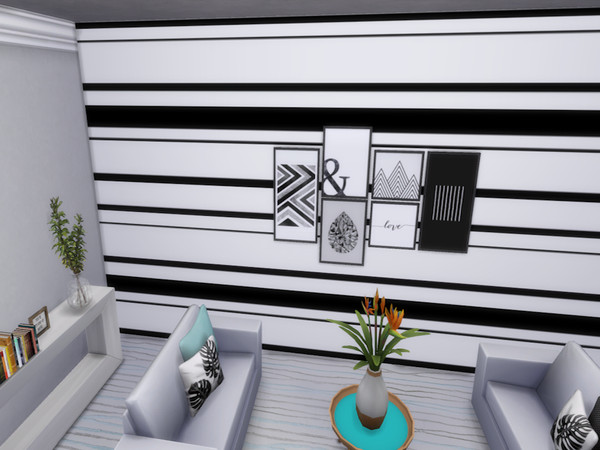 Sims 4 — Stripe Set July by lavilikesims — two different stripe wallpapers, 6 colours each