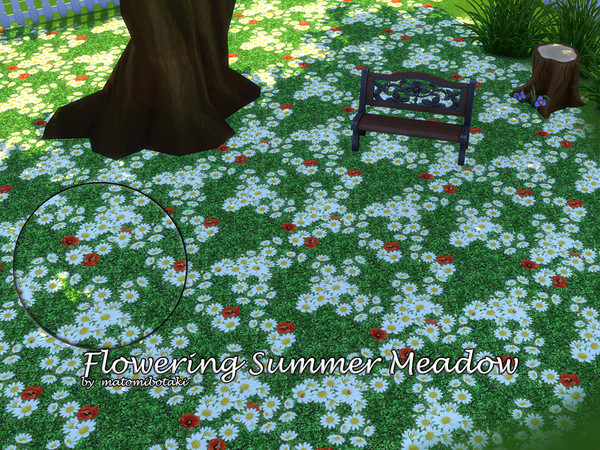 Sims 4 — Flowering Summer Meadow.package by matomibotaki — Summer meadow with lush blooming flowers, the set consists of