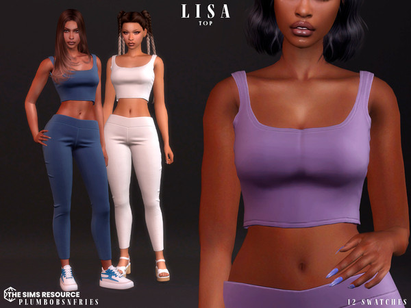 Sims 4 — LISA top by ali1 — Crop Tank Top New Mesh
