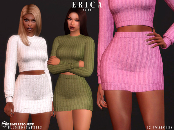 Sims 4 — ERICA skirt by ali1 — Knitted Ribbed Skirt New Mesh