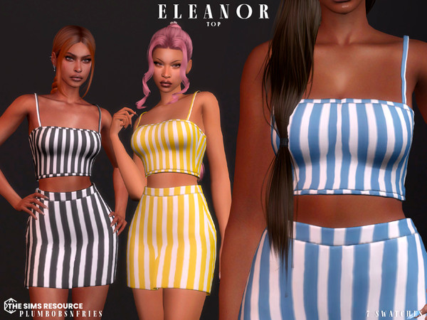 Sims 4 — ELEANOR top by ali1 — Striped Tank Top New Mesh