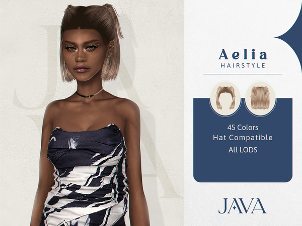 Sims 4 — Aelia (Hairstyle) by Mystic Studios — Female