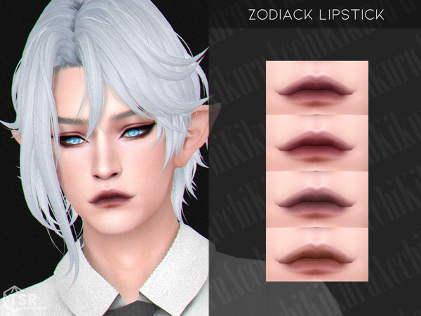 Sims 4 — Zodiack Lipstick by Kikuruacchi — - It is suitable for Male. ( Teen to Elder ) - 4 swatches - HQ Compatible -