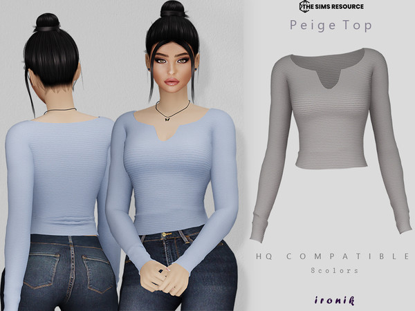 Sims 4 — Paige Top by _ironik_ — -8 Colors