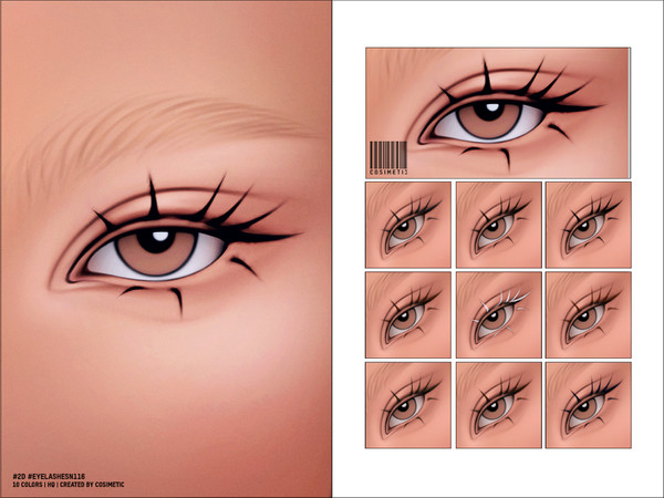 Sims 4 — Maxis Match 2D Eyelashes N116 by cosimetic — - Female