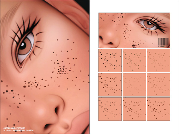 Sims 4 — Details N68 Freckles by cosimetic — - 10 Colors.