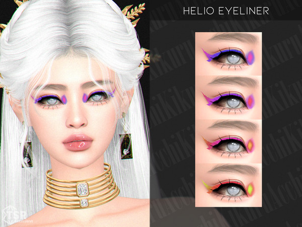 Sims 4 — Helio Eyeliner by Kikuruacchi — - It is suitable for Female and Male. ( Teen to Elder ) - 4 swatches - HQ