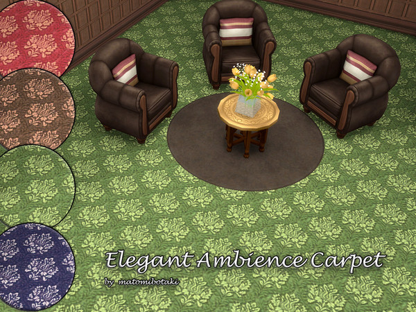 Sims 4 — Elegant Ambience Carpet.package by matomibotaki — Elegant classic carpet in 4 elegant colors and 2 designs,