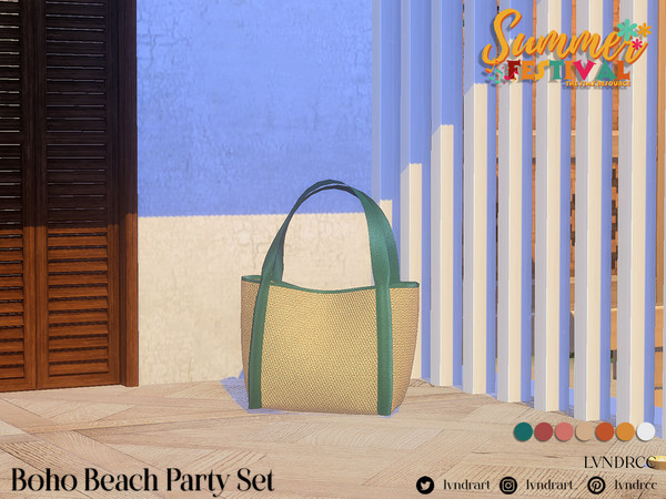 Sims 4 — BBP - Bag by LVNDRCC — Patio outdoor furniture set with decorative bag and atmospheric lights in bright, intense