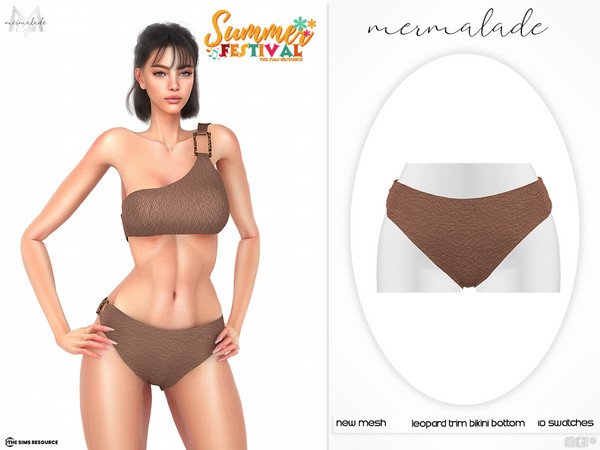 Sims 4 — Leopard Trim Bikini Bottom MC590 by Mermalade — New Mesh