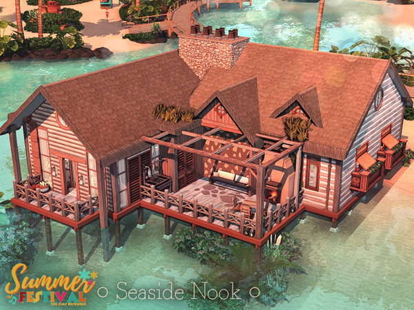 Sims 4 — Summer Festival - Seaside Nook l noCC by simZmora — Lot Size - 30x20