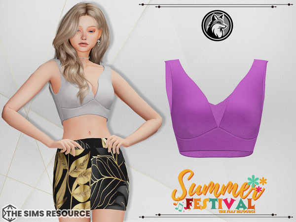 Sims 4 — Heather Summer Set Top by ForLima — 5 Colors