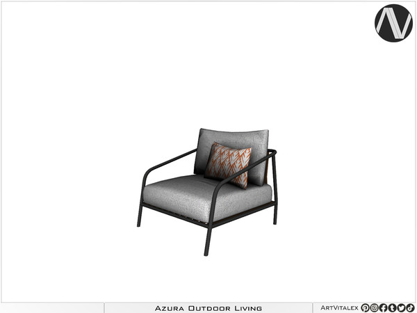 Sims 3 — Azura Seat Single by ArtVitalex — Outdoor And Garden Collection All rights reserved - Belong to 2024
