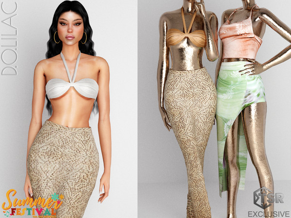 Sims 4 — Textured Knot Detail Bikini Top DO0420 by DOLilac — Custom thumbnail
