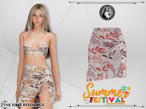 Sims 4 — Josie Summer Festival Set Skirt by ForLima — 4 Colors