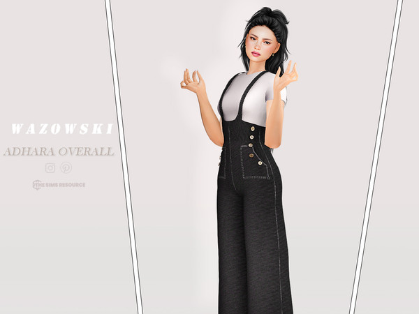 Sims 4 — Adhara Overall by _WAZOWSKI_ — All Texture Maps New Mesh 4 Colors HQ Compatible