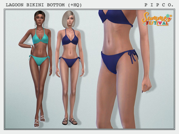 Sims 4 — Summer Festival - Lagoon Bikini Bottom. by Pipco — A tied bikini bottom in 25 colors. Base Game Compatible