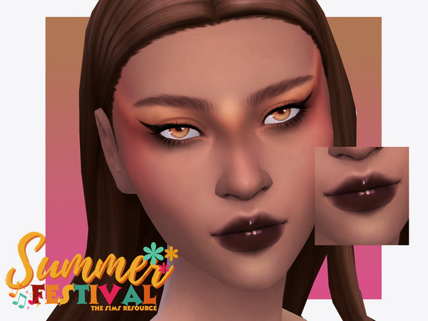 Sims 4 — Summer Festival Silky Feather Lipgloss by Sagittariah — base game compatible, 8 swatches, properly tagged,