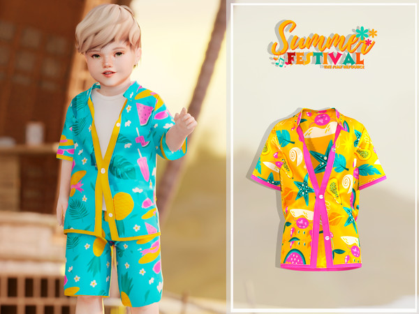 Sims 4 — Summer Festival Sead Top (Toddler) by couquett — Summer Festival Sead Top (Toddler) 25 colors