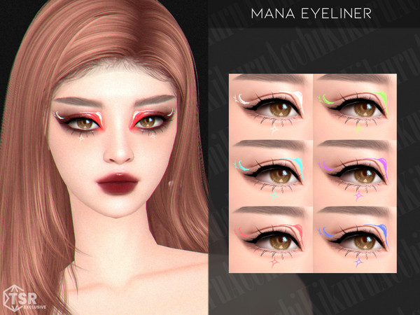 Sims 4 — Mana Eyeliner by Kikuruacchi — - It is suitable for Female and Male. ( Teen to Elder ) - 6 swatches - HQ