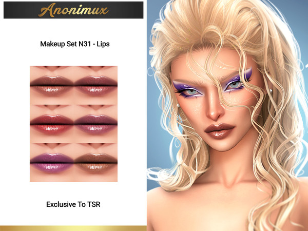 Sims 4 — Makeup Set N31 - Lips by Anonimux_Simmer — - 6 Swatches