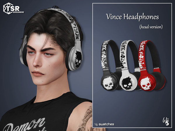 Sims 4 — Vince Headphones (head version) by WisteriaSims — - FOR MEN - NEW MESH - TEEN TO ELDER - Hat Category