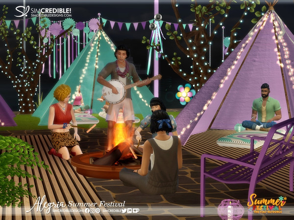 Sims 4 — Alegria Summer Festival Resting Area by SIMcredible! — At some point, after so many funny moments, your sim will