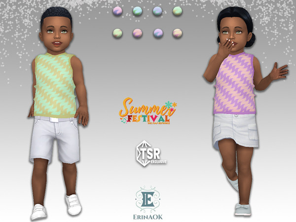 Sims 4 — ErinAOK Summer Festival Toddler Top by ErinAOK — Cotton Toddler Tank Top