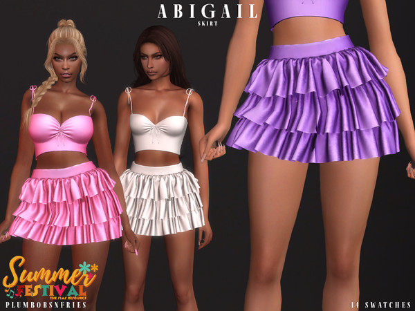 Sims 4 — Summer Festival - ABIGAIL skirt by ali1 — layered Ruffle Skirt New Mesh