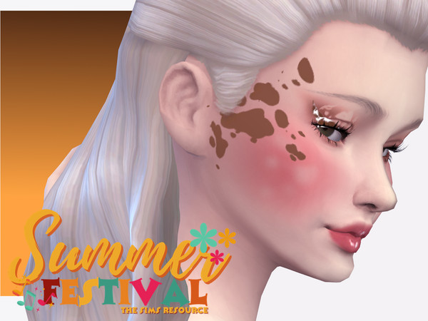 Sims 4 — Summer Festival Cowgirl Facepaint by Sagittariah — base game compatible, 6 swatches, properly tagged, enabled