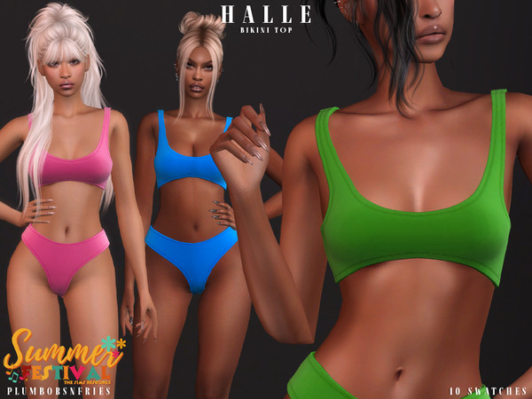 Sims 4 — Summer Festival - HALLE bikini top by ali1 — Bikini top New Mesh