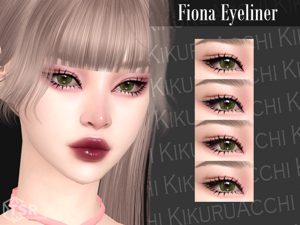Sims 4 — Fiona Eyeliner by Kikuruacchi — - It is suitable for Female and Male. ( Teen to Elder ) - 4 swatches - HQ