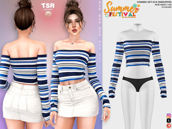 Sims 4 — COMBO SET-514 (SWEATER) BD1333 by busra-tr — 10 colors Adult, Elder, Teen, Young Adult