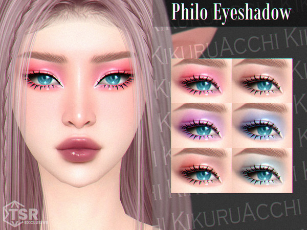 Sims 4 — Philo Eyeshadow by Kikuruacchi — - It is suitable for Female and Male. ( Teen to Elder ) - 6 swatches - HQ