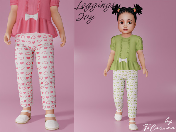 Sims 4 — Ivy Leggings by talarian — Leggings with a heart pattern