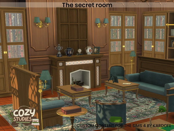 Sims 4 — The secret room 1 by kardofe — First part of a Dark Academy style studio, in it you will find, a wall and floor