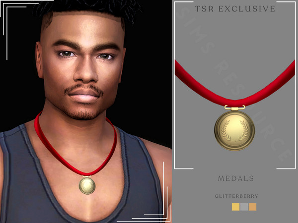 Sims 4 — Medals- Masc Frame by Glitterberryfly — Gold, silver and bronze medals for the masculine frame