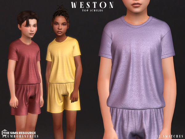Sims 4 — WESTON top (child) by ali1 — T-Shirt New Mesh