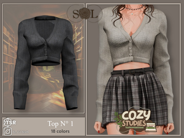 Sims 4 — CozyStudies_SL_Top_1 by SL_CCSIMS — -New mesh-