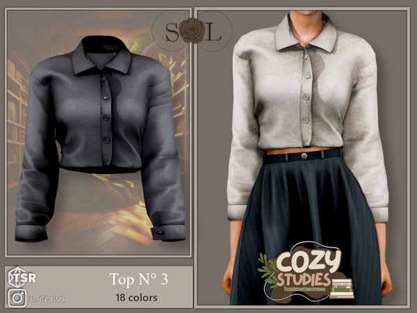 Sims 4 — CozyStudies_SL_Top_3 by SL_CCSIMS — -New mesh-