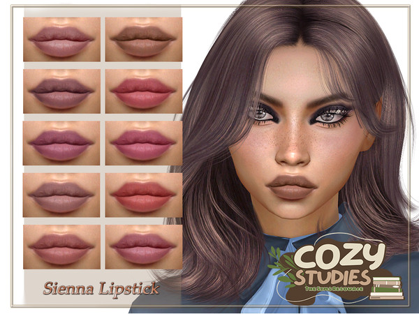 Sims 4 — CozyStudies - Sienna Lipstick by qLayla — Previews were made using HQ Mod