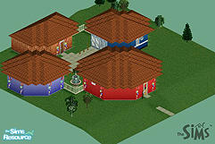 Sims 1 — 4 buildings, 5 rooms by Willysim — The perfect house for those who like to have friends over. Made particularly