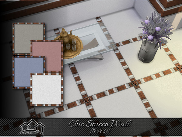 Sims 4 — Chic Stucco Wall floor set by Emerald — Stucco walls can be used in any modern space to make have a very chic