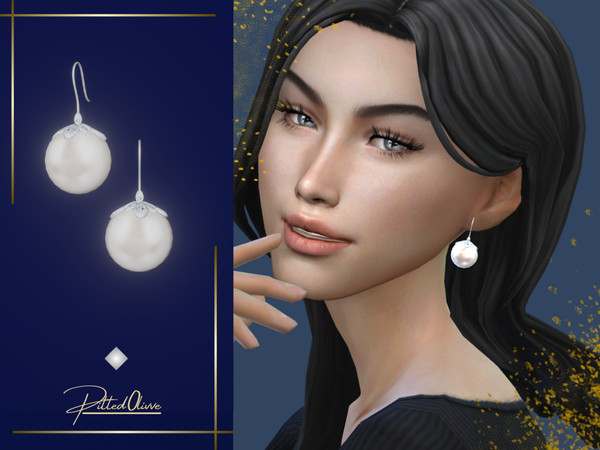 Sims 4 — Gigi Pearl Earrings by Pitted0live — Pearl earrings with diamond details Custom catalog image